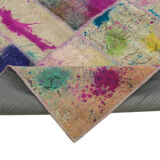 Handmade oriental 204 cm x 300 cm multicolor patchwork carpet