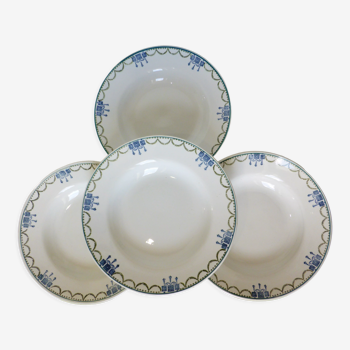 4 assiettes creuses vintage de St Amand