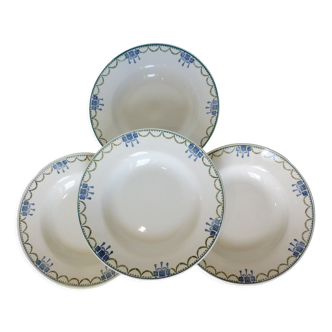 4 assiettes creuses vintage de St Amand