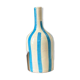 Artisanal vase, sky blue striped bottle.
