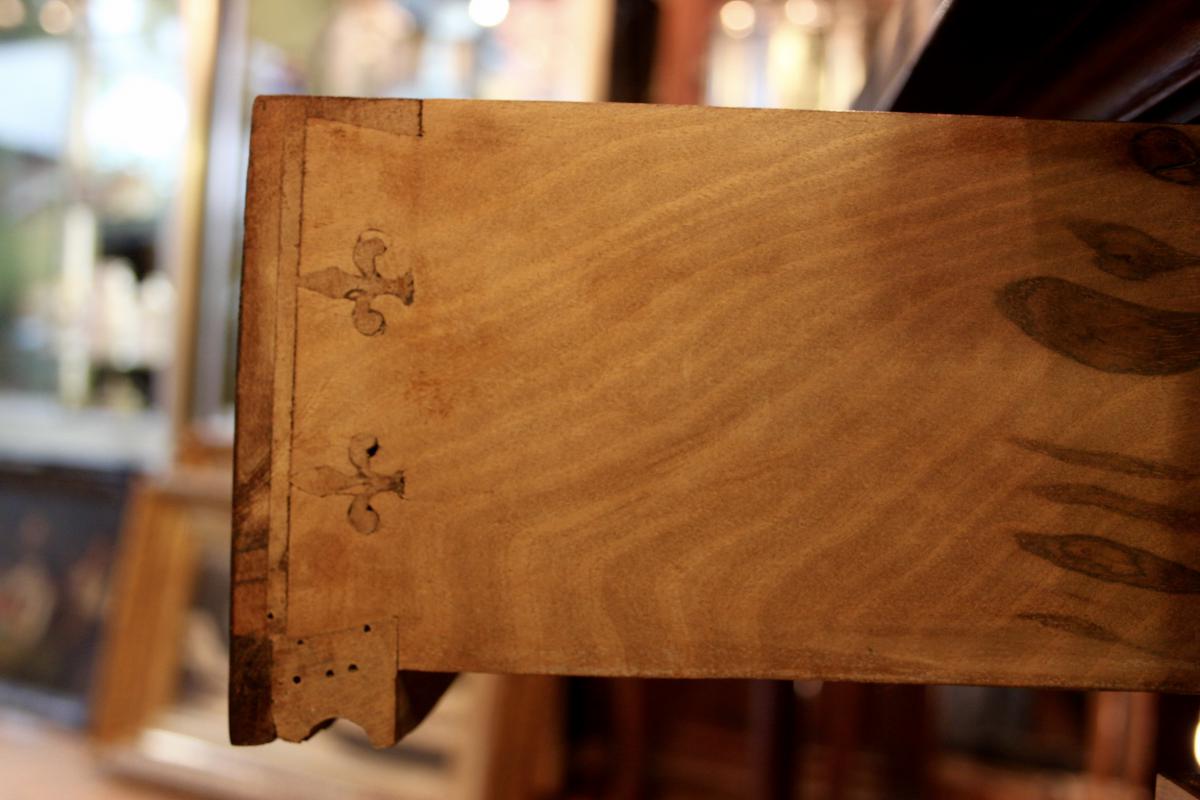 Console empire mahogany and marble tray