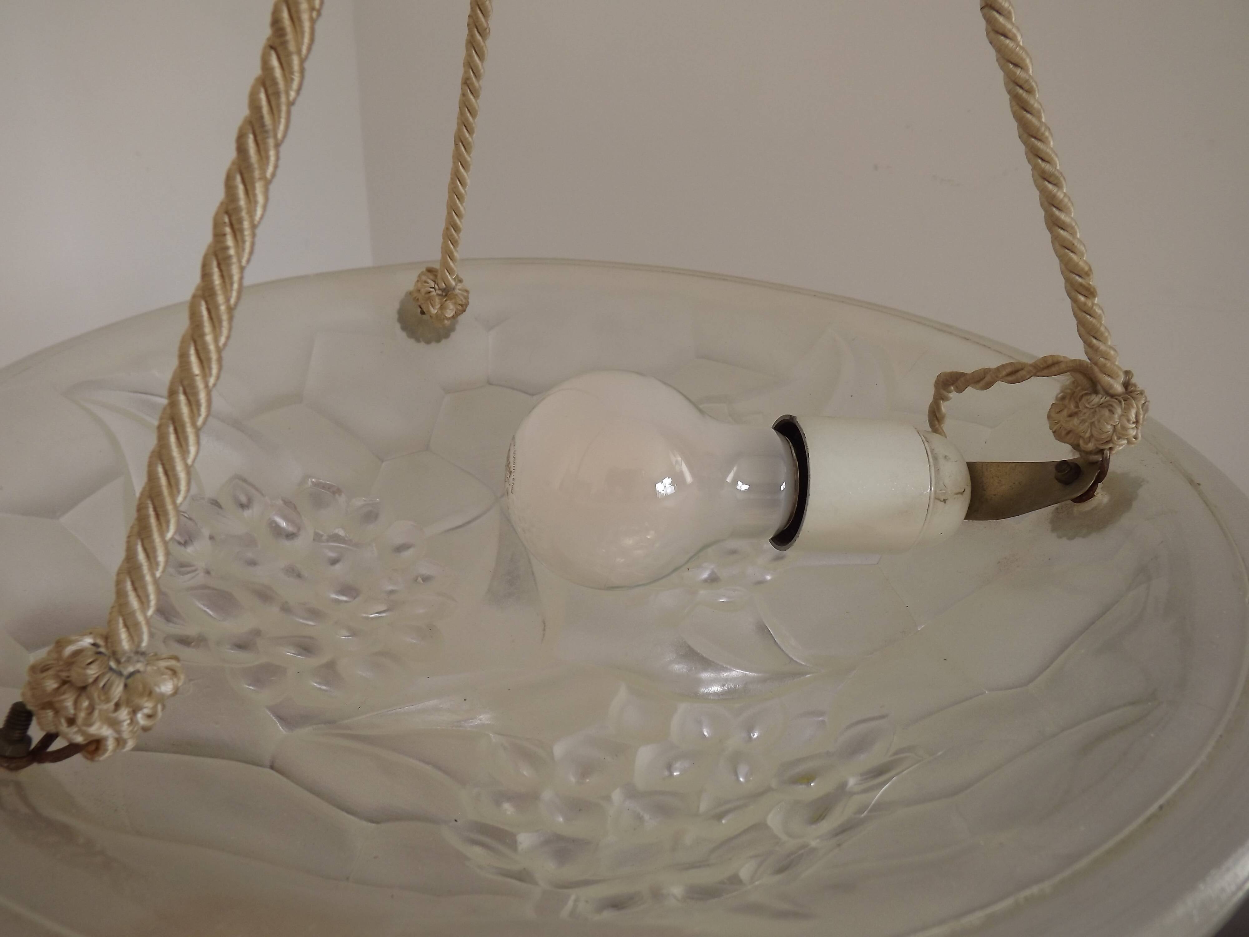 Elegant French Art Deco Plafonnier– Circa 1930 | Signed ROS / Degué