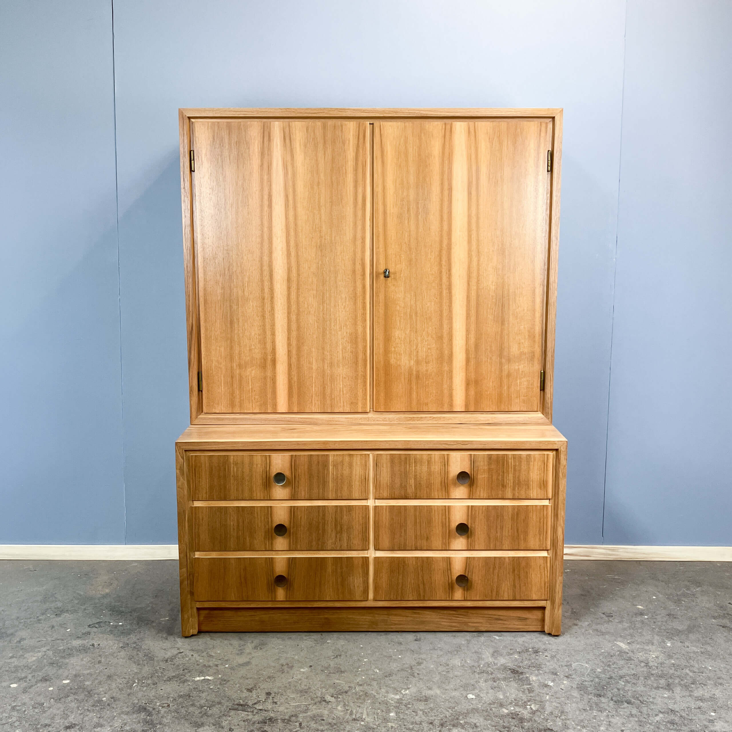 Chest of drawers and cabinet combination by WK-Möbel, walnut, 1960s