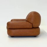 Cognac brown leather Sapporo armchair for Mobil Girgi