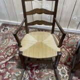 Paire de fauteuils pailles rustiques à bascule - rocking-chair chair