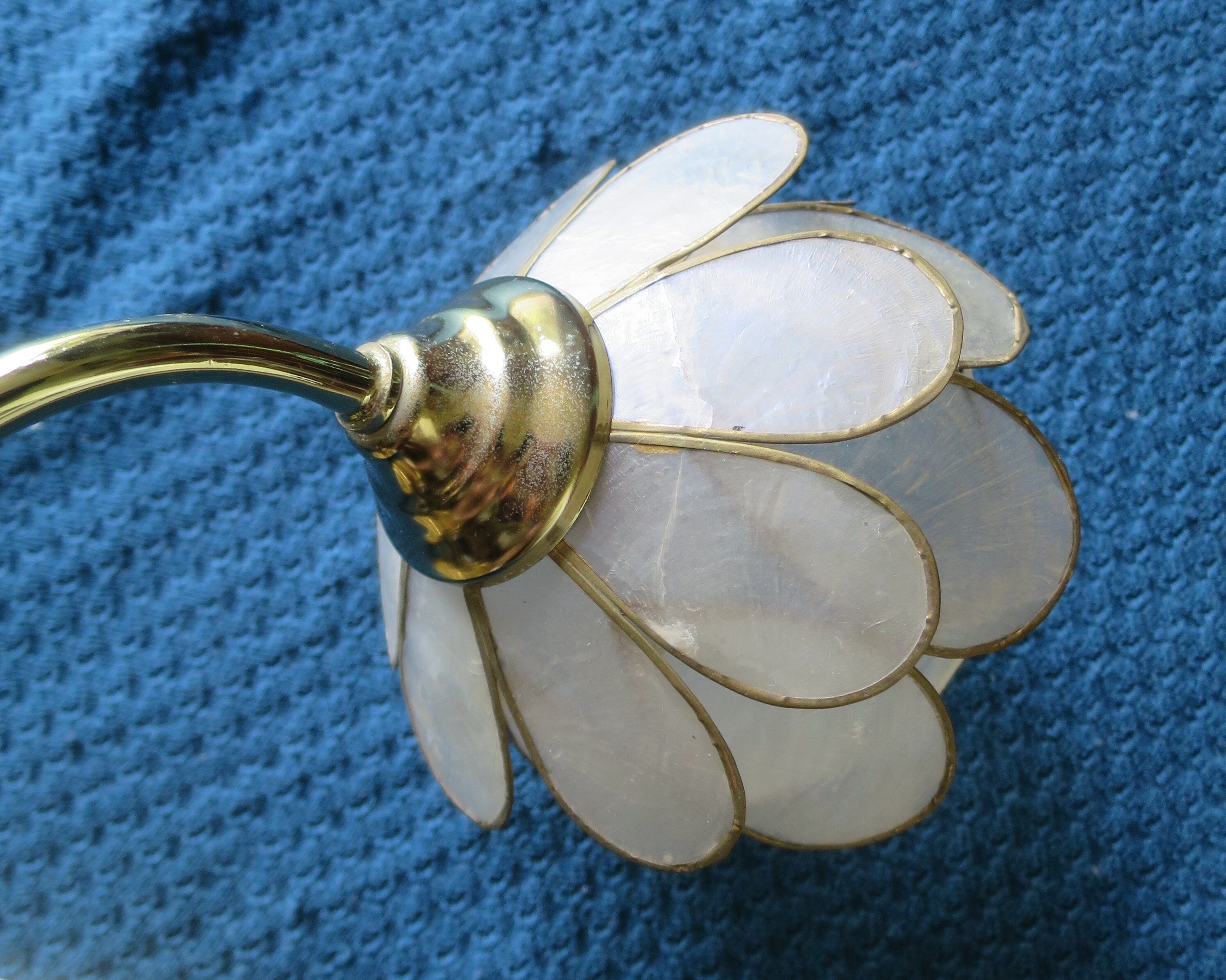 Chandelier brass mother-of-pearl capiz flowers