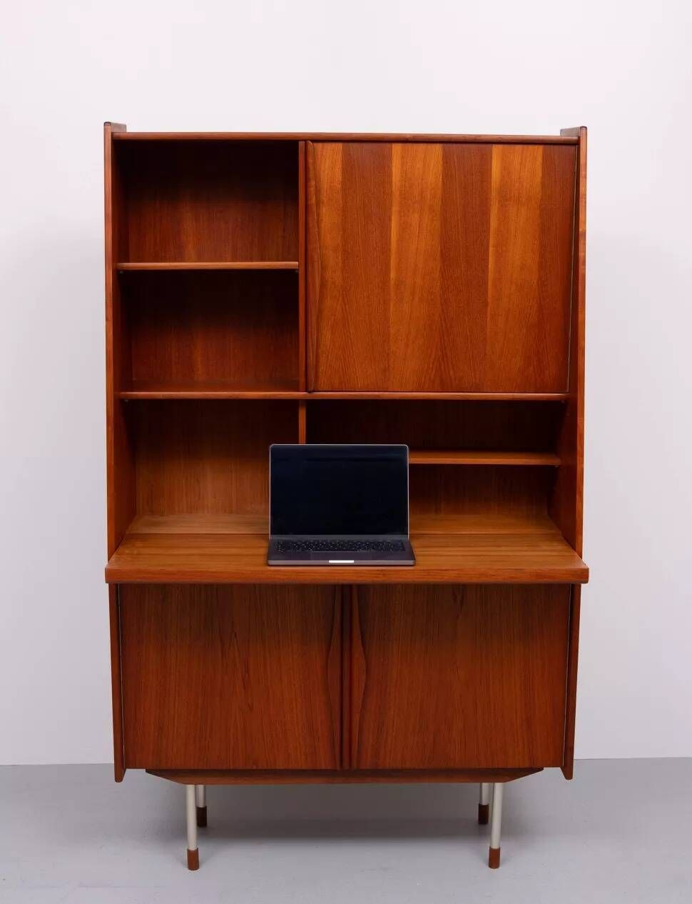 Meuble et bureau/bar en teck danois, par Arne Vodder, années 1960