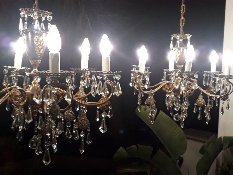 Pair of vintage italian chandeliers