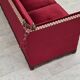 1970s, Danish 3-seater drop arm "Spanish" sofa, red furniture velour.