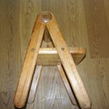 Rare vintage children's chair in solid pine by pierre grosjean 1970
