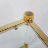 Coffee table in Lucite and Golden steel