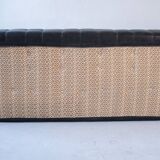 Ensemble de Salon Kashima Vintage en Cuir Noir par Michel Ducaroy pour Ligne Roset, 1976, Set de 3