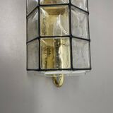 Wall light "Iron Rings" in brass and glass by Glashütte Limburg, Germany, 1970s