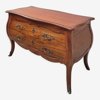 Louis xv style curved chest of drawers in mahogany