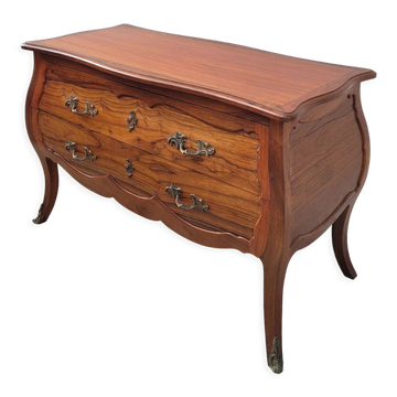 Commode galbée de style Louis xv en acajou