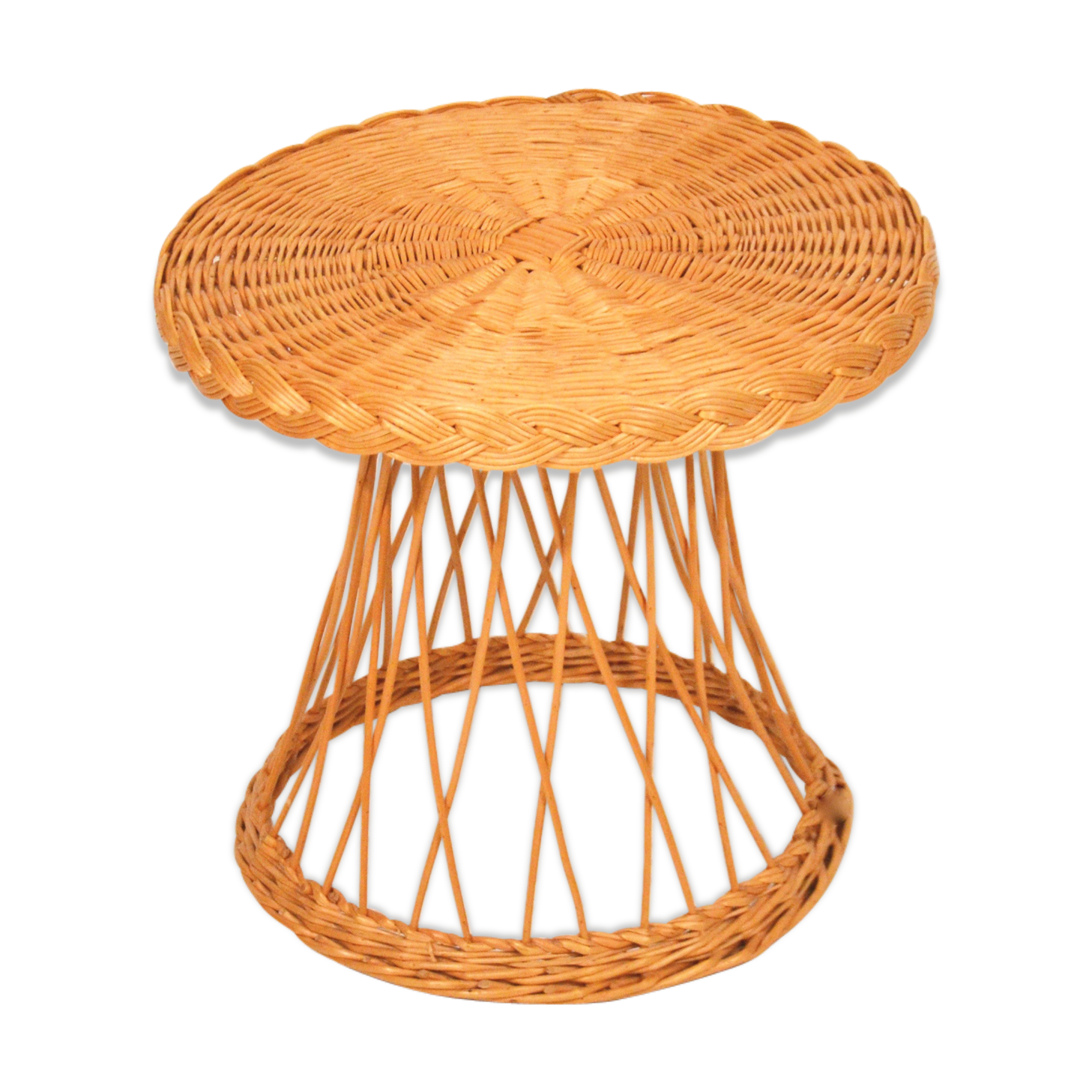 Braided rattan table