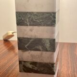 Pair of white and green marble lamps, 1970's