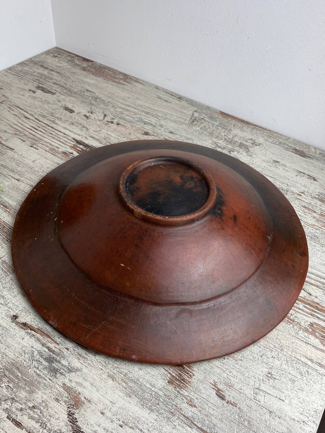 Large glazed terracotta salad bowl
