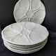 6 Oyster plates in white Limoges porcelain