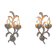 2 Florentine metal leaf wall lights