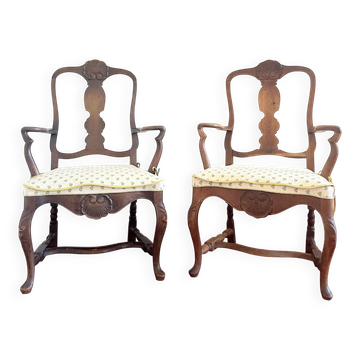 Pair of Chippendale style armchairs