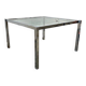 Table basse vintage chromée avec plateau en verre