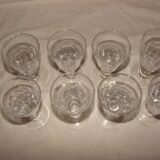 8 crystal aperitif glasses by "Baccarat", model "Caton"