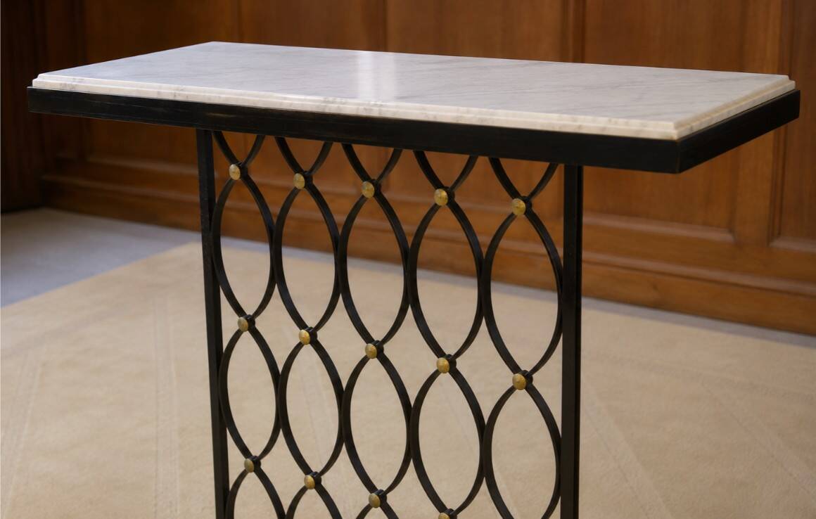 Modernist console in the style of Jean Royère 1960s.