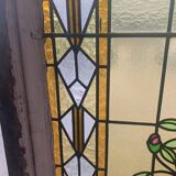 20th century Art Deco stained glass panel