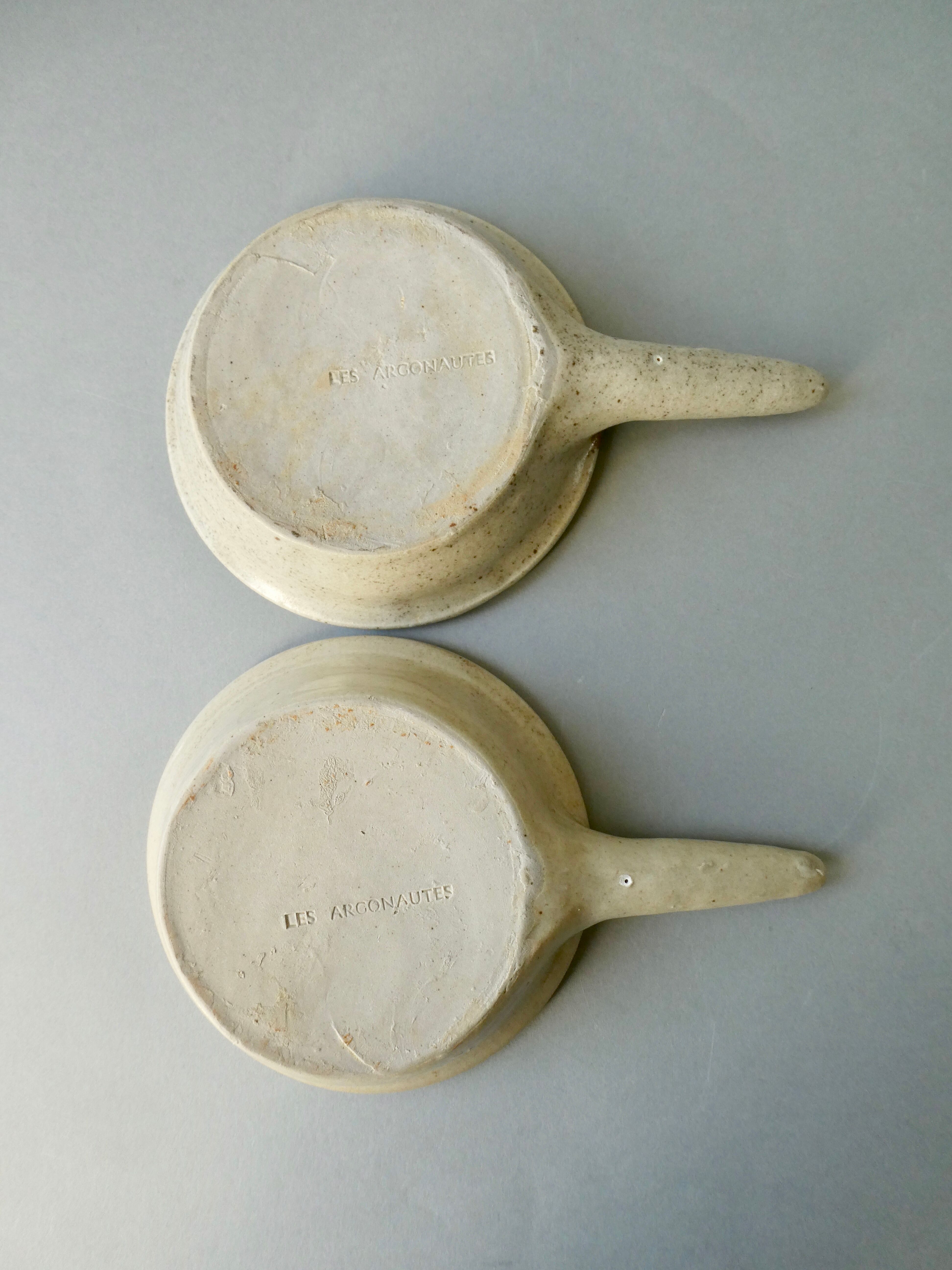 Pair of ceramic cups the Argonauts, 60s