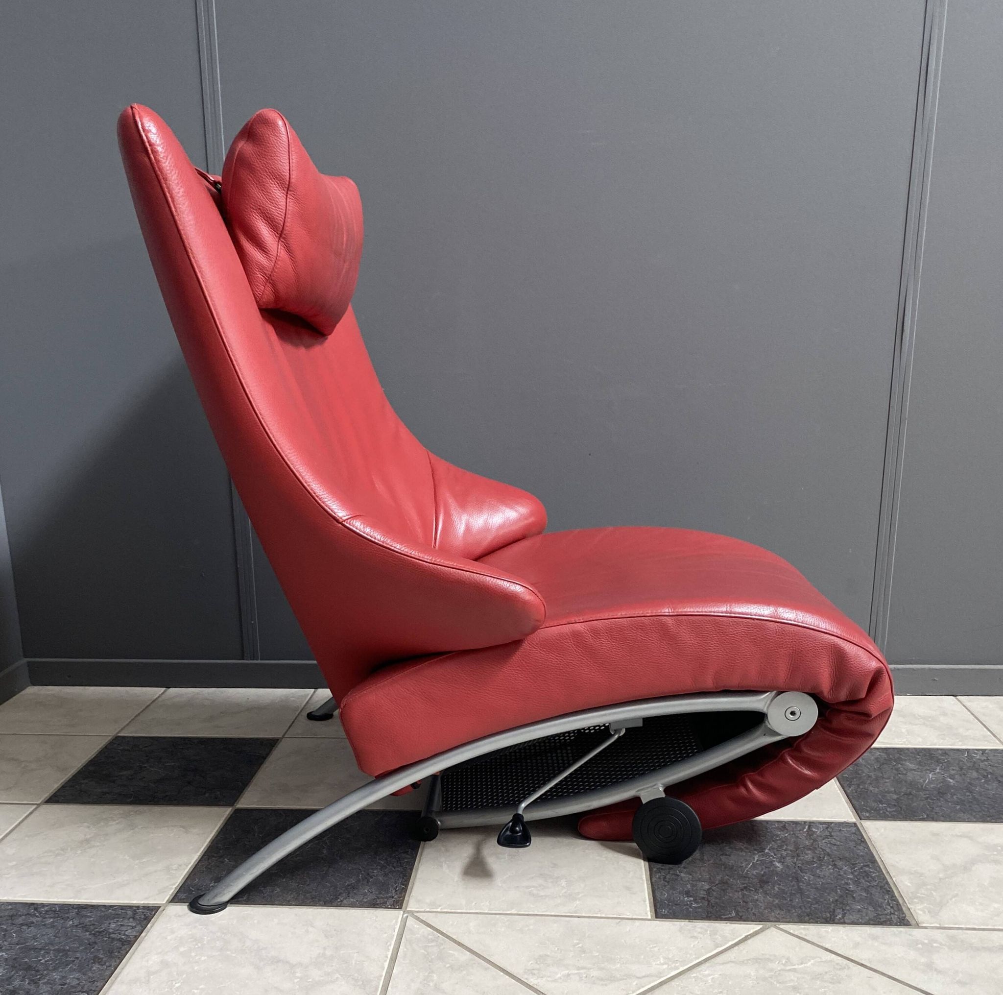 Foldable red relax chair by Stefan Heiliger model Solo 699 for WK Wohnen