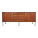 Modernist teak enfilade vintage 1960s design by Louis Paolozzi.
