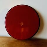 Large red enameled sheet metal tray - floral decoration - Sun Cloud - Made in England
