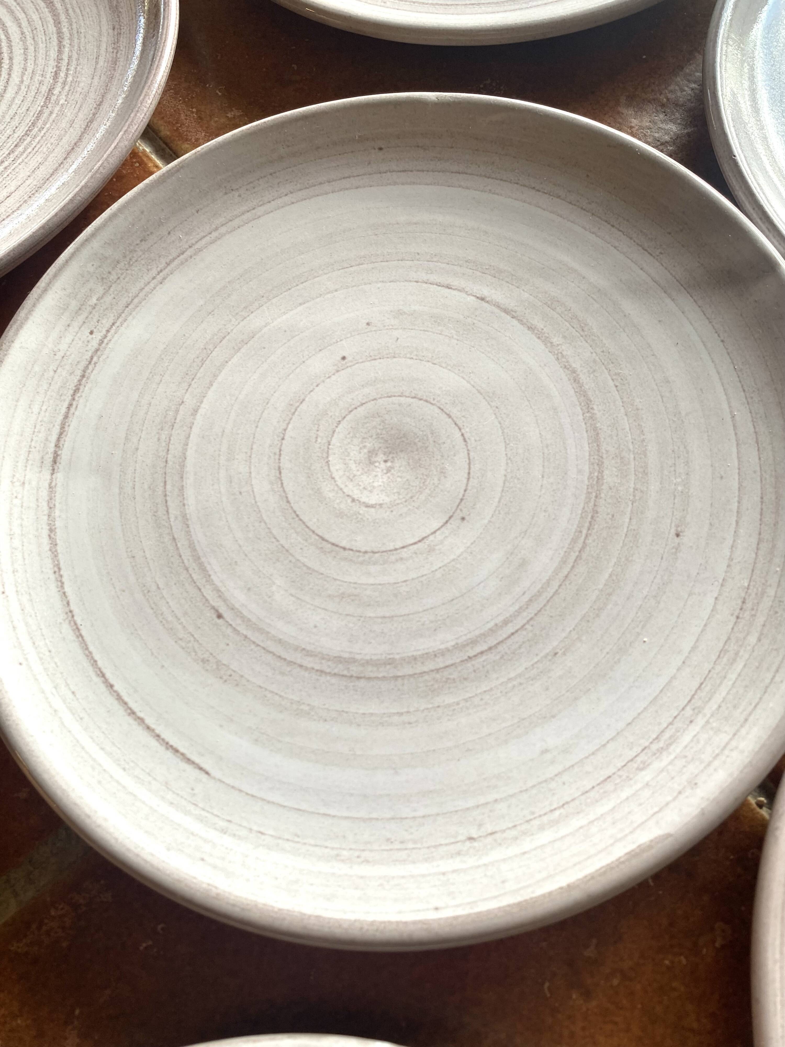 6 glazed stoneware plates, Denmark