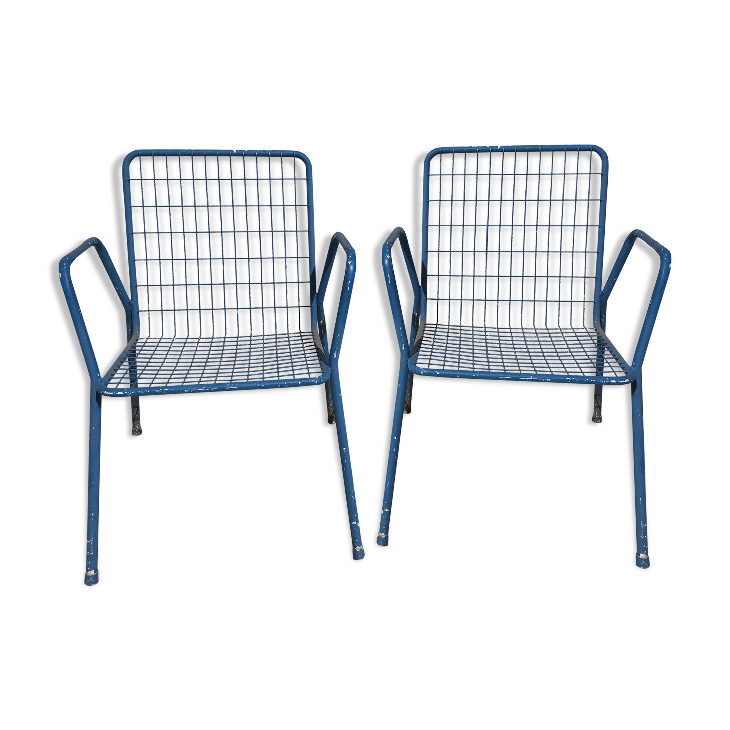 Pair of garden iron armchairs