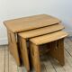 Vintage Ercol nesting tables in solid elm from the 1980s.