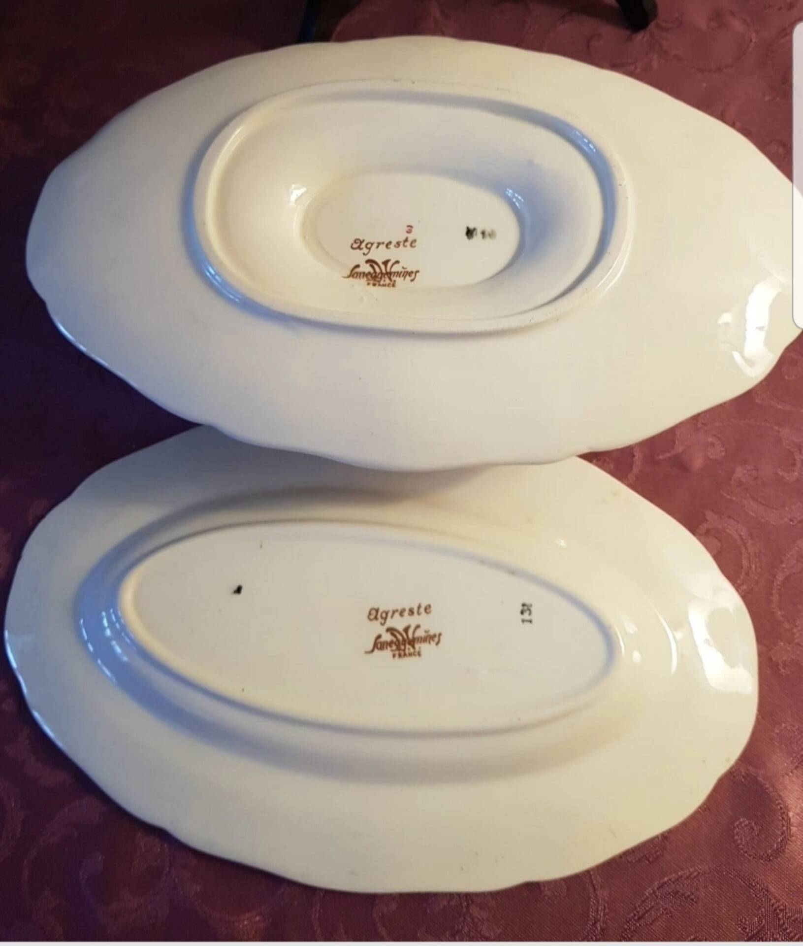 Set of 1 sauceboat and 1 dish, Sarreguemines Agreste