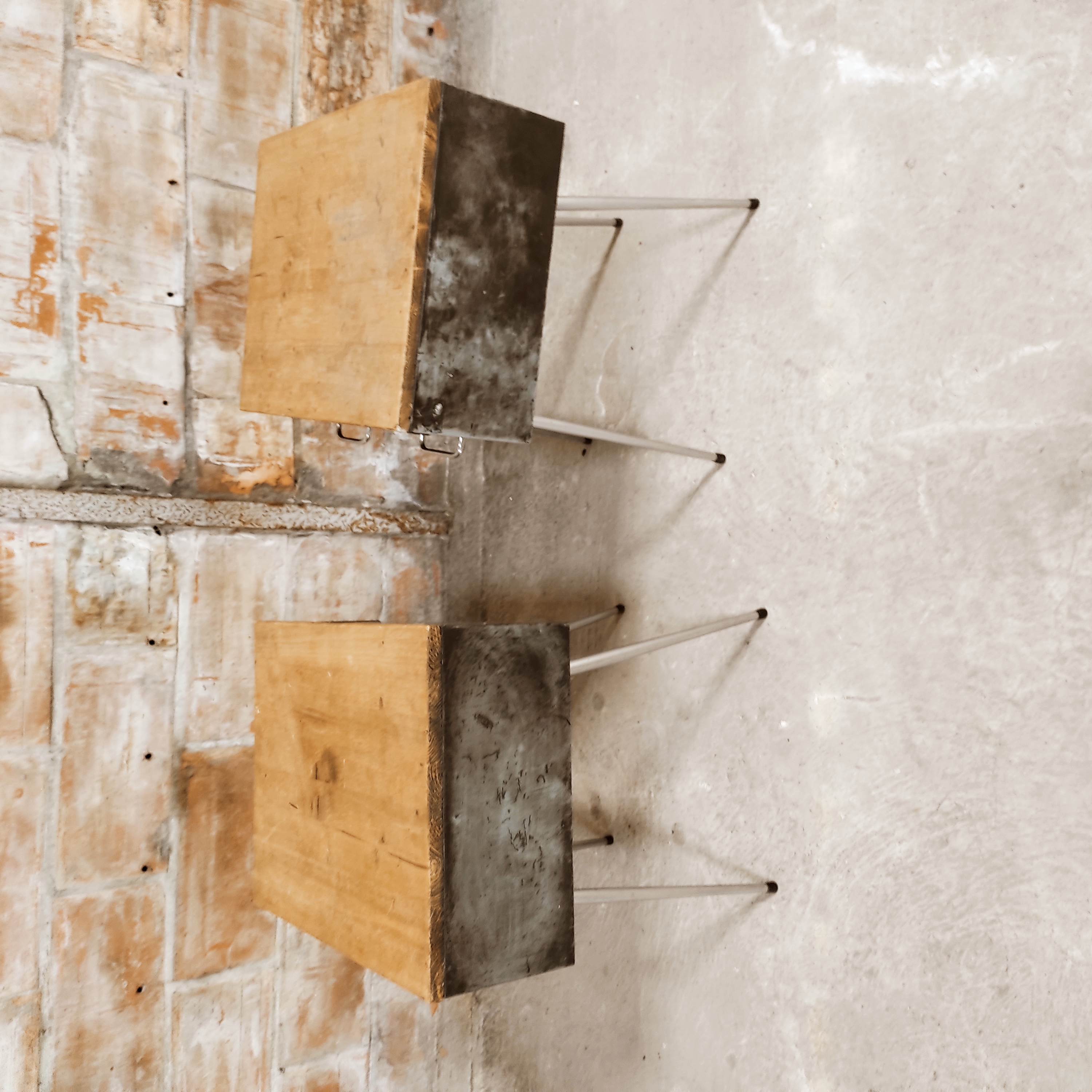 Pair of industrial style bedside table