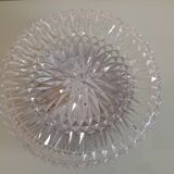 Round diamond-tipped glass ceiling light / vintage 60s-70s