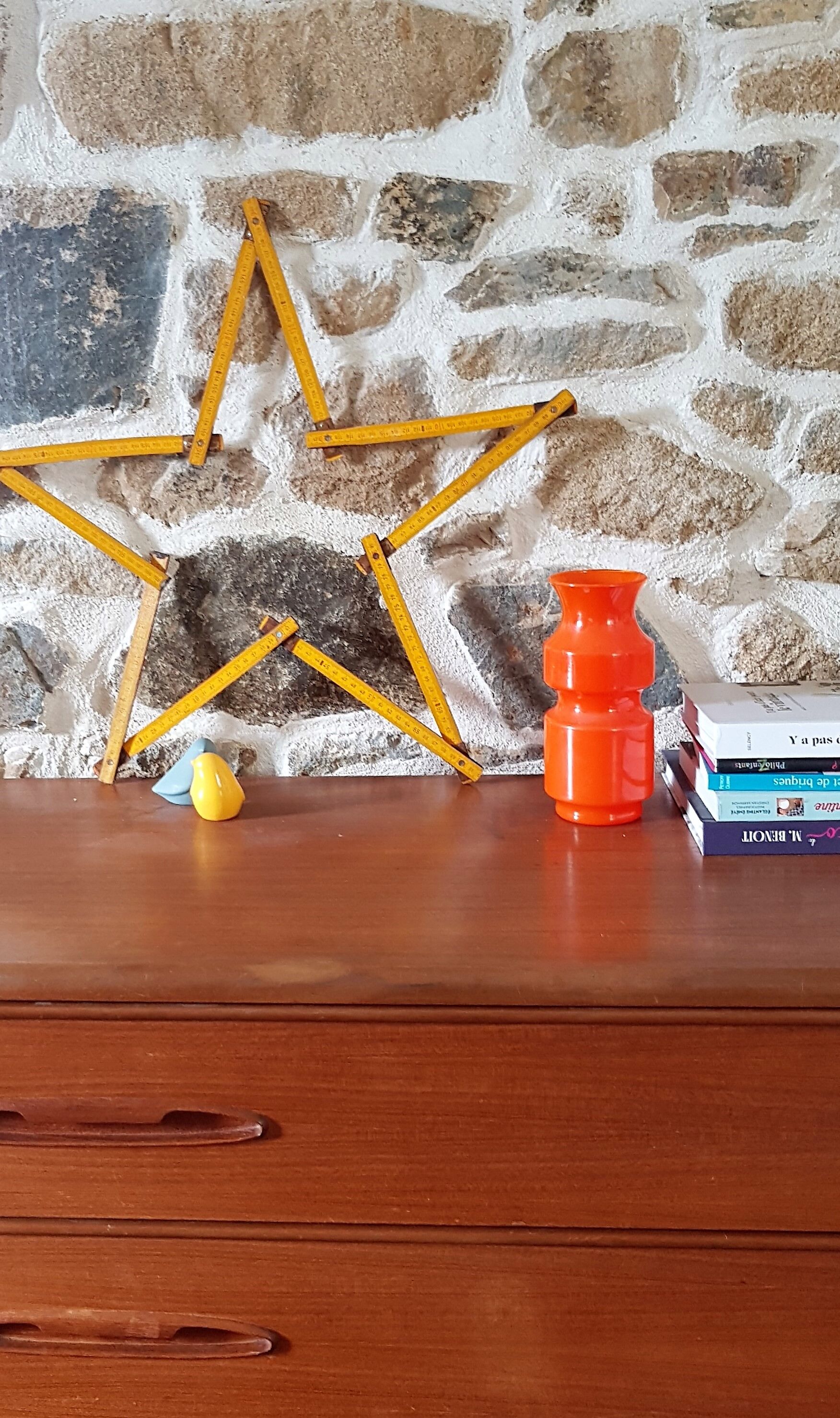 Vintage vase in orange glass