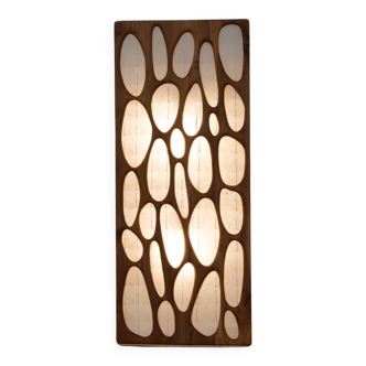 Wall light in cherry wood and rice paper, prod. Steelline 1980