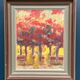 Huile sur panneau originale suédoise "Forêt", signée, vintage et encadrée.