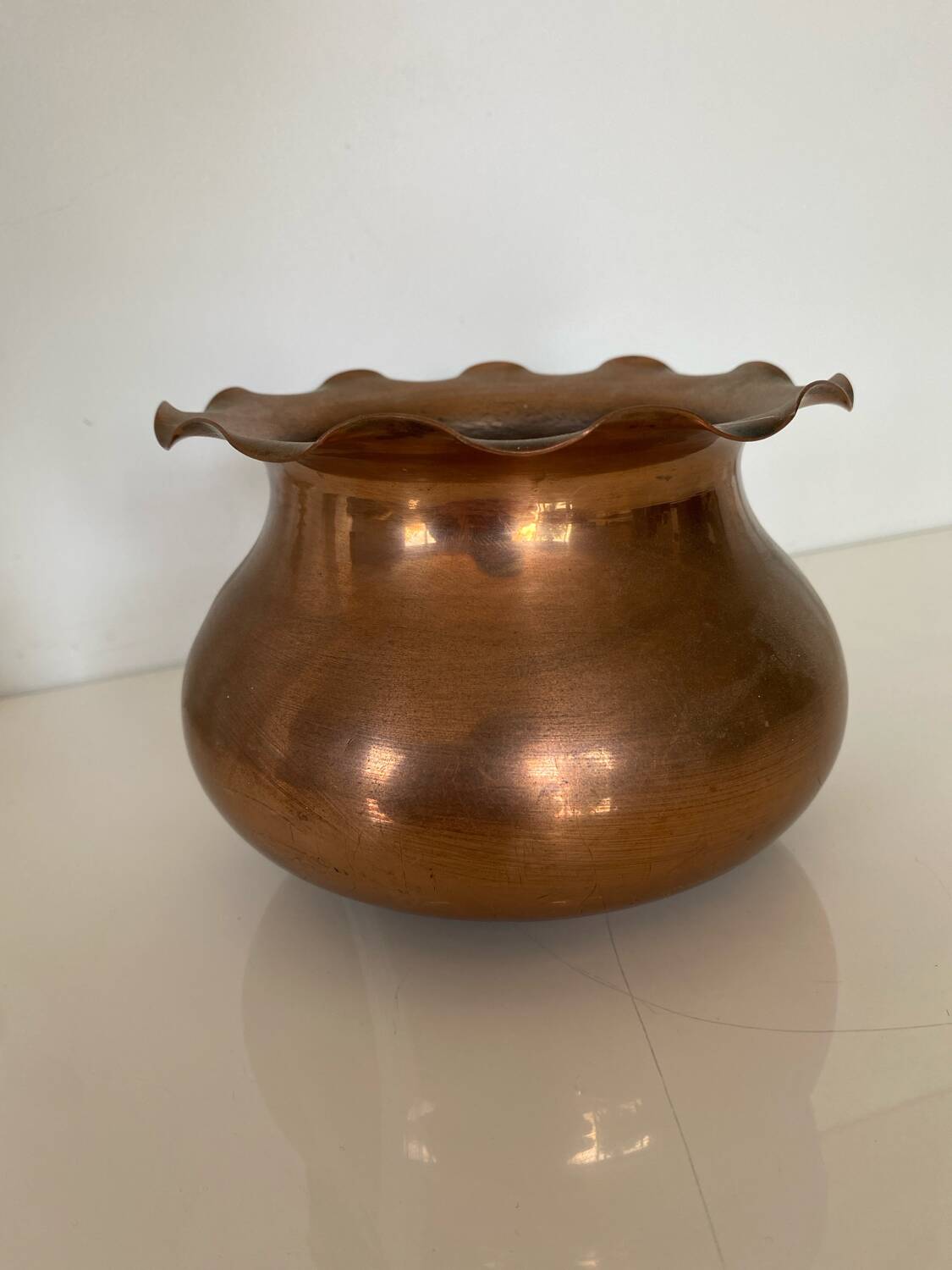 Copper pot - cache pot - Delalande Villedieu vase