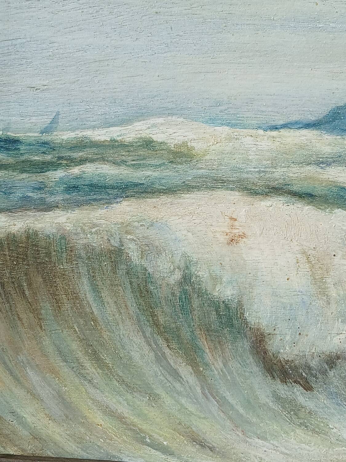 Painting on wood "seaside"