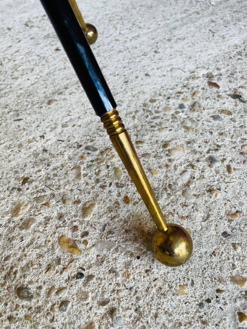 Vintage floor lamp, brass decorations, tripod legs circa 1960's