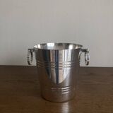 Modernist silver metal planter, 1950s