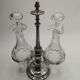 Christofle oil and vinegar server in crystal and silver metal