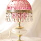 Glass and crystal pink boudoir grapevine lamp