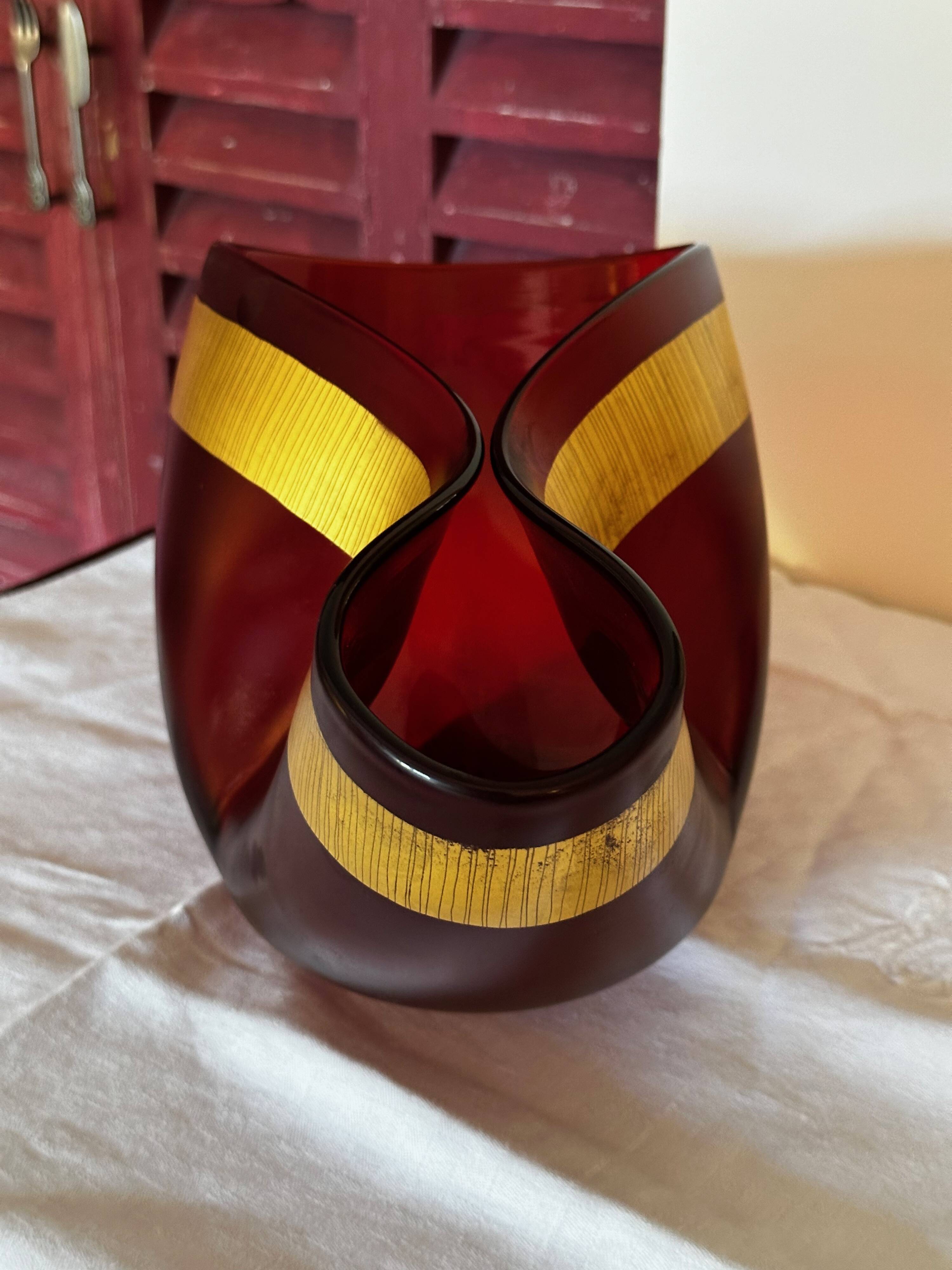 Sublime cup signed salviati murano, vintage model "pizzicati" 36 cm