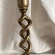 Pair of twisted brass candlesticks